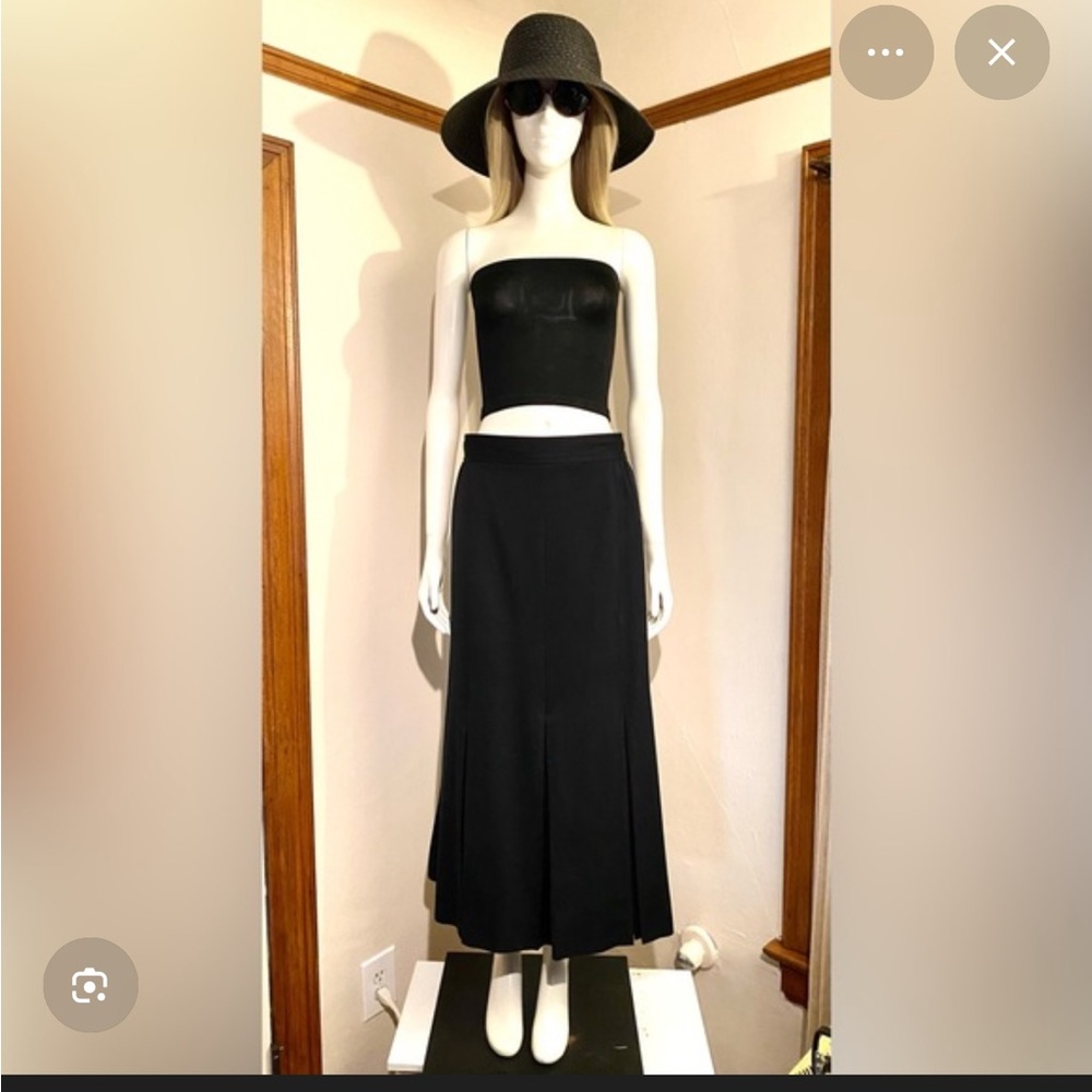 Vintage. Perry Ellis Black A-Line Skirt